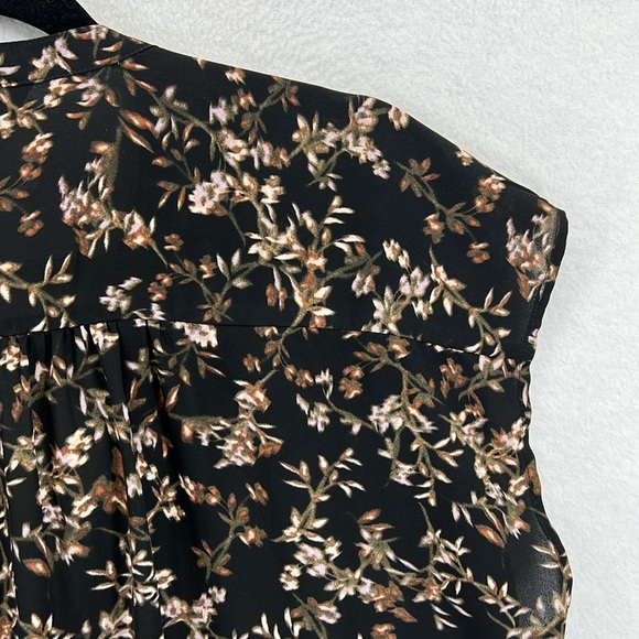 Banana Republic Women’s Blouse Top Sz M Black & Brown Print Polyester Like New - Picture 9 of 12